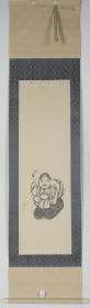 【日本回流】原装旧裱 藤弘 水墨画作品《大黑天财神图》一幅（纸本立轴，画心约2.5平尺，钤印：藤弘之印、九畹）HXTX189006