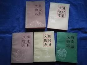 辉南县文物志（87年）、柳河县文物志（87年）、海龙县文物志（84年）、通化县文物志（87年）、集安县文物志（84年）   5本合售