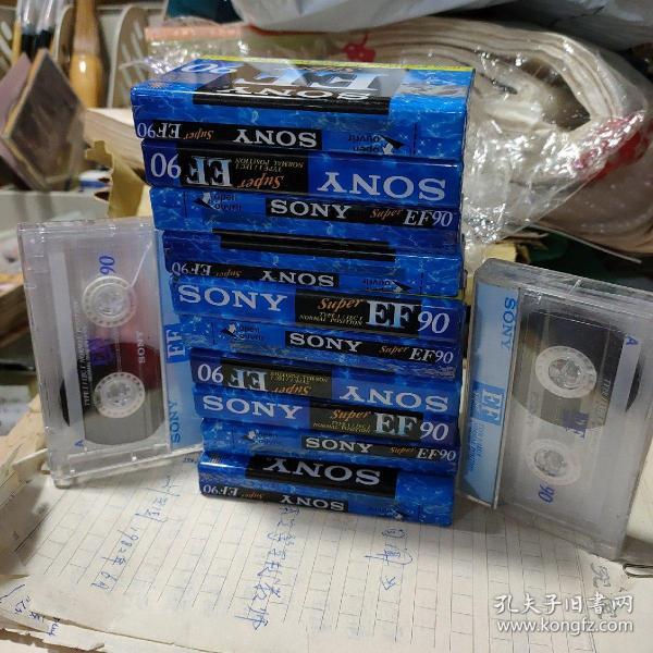 磁带 SONY 空白磁带 EF90 全新未拆封 十盘  赠送两盒拆封没用过的  共计12盘