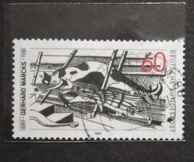 德国邮票（人物）：1989 石版画家，雕刻家格哈德·马克（Gerhard Marck）诞辰100周年 1套1枚