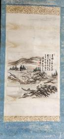 D980：回流手绘山水图立轴(日本回流.回流老画.老字画)