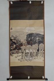 保真书画，著名画家程振国先生原装裱立轴山水画佳作一幅，画心尺寸68×66cm