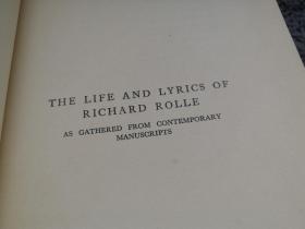 1933年  THE LIFE OF RICHARD ROLLE   《理查德·罗尔的生活》  插图版