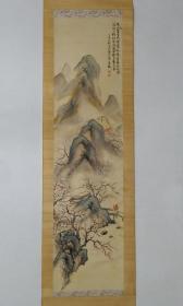 保真书画，绢本老画一幅《桃花源》，画心尺寸128×33cm，价格  460元顺丰包邮