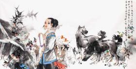 【终身保真字画】刘向平68cmx136cm（带合影）
          中国美术家协会会员，著名人物画家，参与多次国家历史提材人物创作，2020T11抗疫邮票设计者；