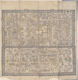 古地图1755 京师全图 清乾隆时期。纸本大小135*138.41厘米。宣纸原色仿真。微喷