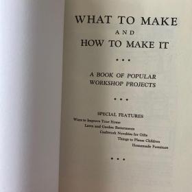 英文原版 What to make and how to make it