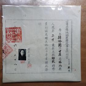 1954年甘肃省临洮师范学校毕业证孙佩兰