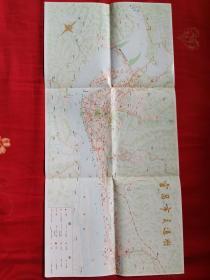 三峡大坝建成前《宜昌市交通图》，图中大坝为“葛洲坝水利枢纽”！