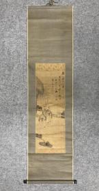 清代书画名家 张士保（款）画作，日本回流，清末民初日本原装旧裱，疑为仿作，绢本立轴，画芯66*24cm
