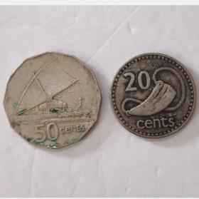 28-32MM 斐济硬币 一套两枚 硬币收藏
