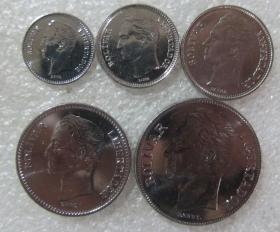 委内瑞拉 硬币 5个套纪念币 硬币 钱币