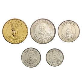 汤加硬币5个一套 纪念币 硬币 钱币