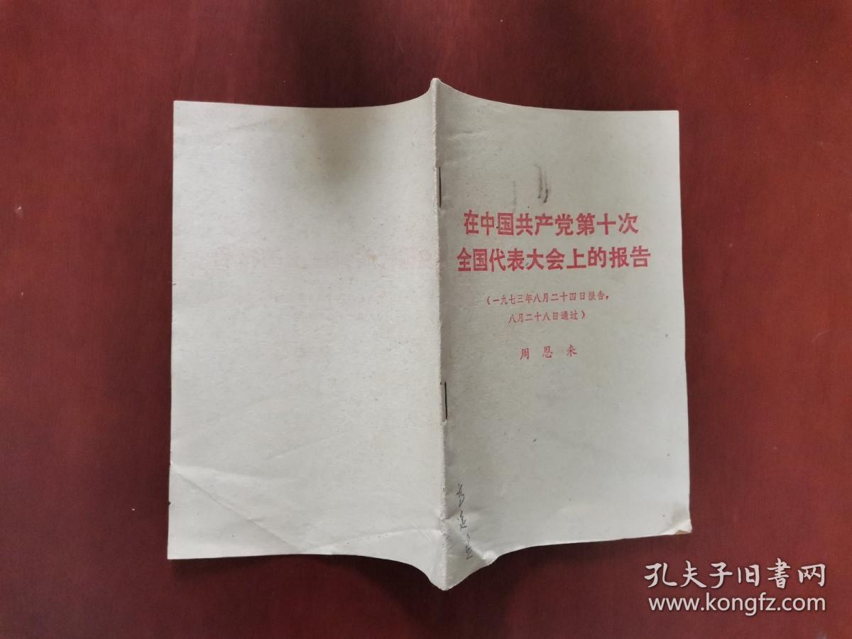 在中国共产党第十次全国代表大会上的报告