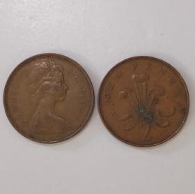 26MM单枚 英国伊丽莎白二世 二便士 硬币 收藏