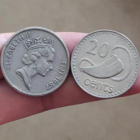 29MM 斐济硬币 单枚 高冠 硬币收藏