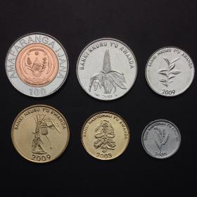 卢旺达硬币6个一套纪念币 硬币 钱币
