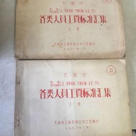 天津市国营地方国营工业、基本建设、交通运输、企业、事业各类人员工资标准汇集上下册 油印本