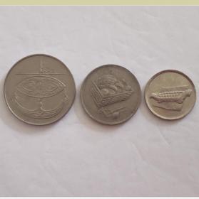 20-28MM 马来西亚硬币 三枚一套 硬币收藏