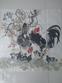 著名画家李荒野《和谐颂》 中国书画家协会会员，中国美术家协会会员，一级画师！擅长花鸟，画风独特，构思新颖，意趣隽永，着墨用色俊俏典雅，气韵生动，栩栩如生，大师风范，发展潜力很大，值的收藏！