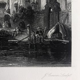 「威尼斯」斯坦菲尔德[绘] J. Cousen[刻] 1866年The Art Journal 钢版画 尺寸34*26.5厘米 /VernonB02