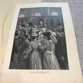 1890年木刻版画《离开政坛中心的俾斯麦在柏林安哈尔特火车站与众人道别》（Furst Bismarck auf dem Anhalter Bahnhof in Berlin)