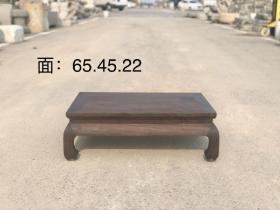 清式做工花梨木炕桌，香蕉腿，用料厚重，木纹清晰，全品，尺寸65.45.22cm