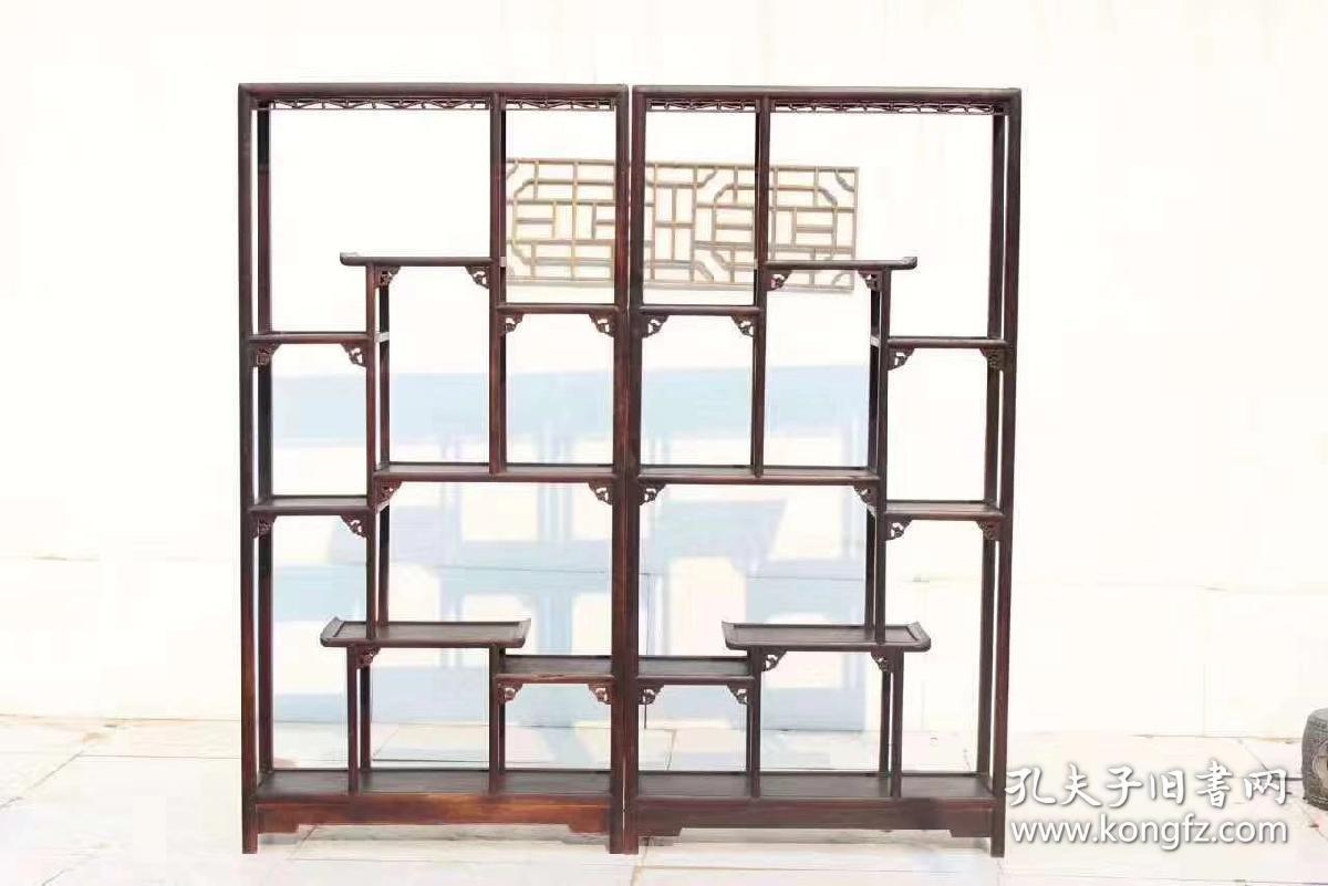 点击查看原图 多宝阁一对,老榆木老料新做,难得保存完好,适合别墅,会所,文房装修必备,
   尺寸  高200,宽100.。木质,上乘榆木制作。
   现货  价优!值得收藏!