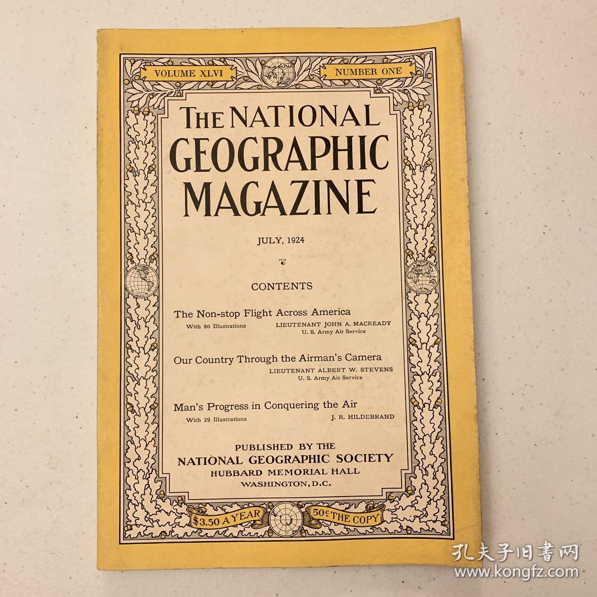现货 national geographic美国国家地理1924年7月航拍美国，征服天空--飞行器（飞机，热气球，飞艇）