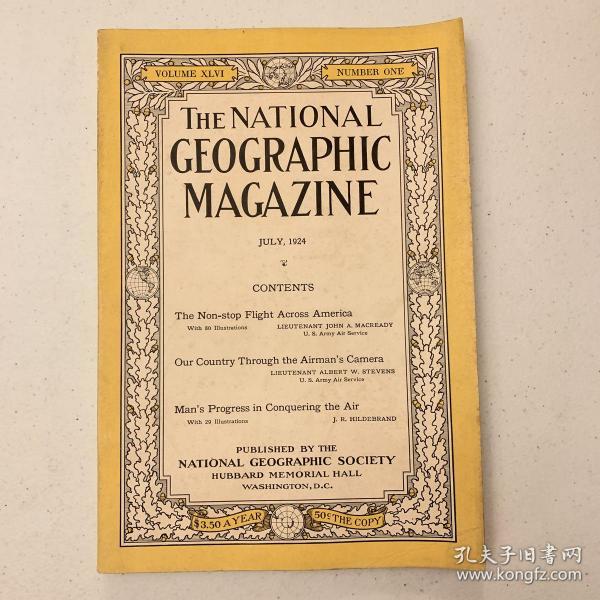 现货 national geographic美国国家地理1924年7月航拍美国，征服天空--飞行器（飞机，热气球，飞艇）