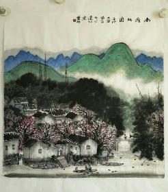 手绘岭南名家字画 林丰俗 山水画 国画  四尺斗方。（支持定制）