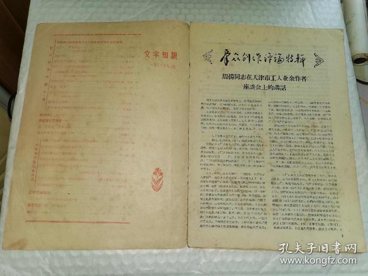 老文学期刊-----《文学知识》！（1958年第2期，中国青年出版社）