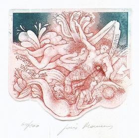 Joris Mommen版画藏书票原作3