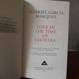 【现货 48小时内发货】Love in the Time of Cholera 霍乱时期的爱情 Gabriel Garcia Marquez 马尔克斯 everyman's library 人人文库 英文原版 布面封皮琐线装订 丝带标记 内页无酸纸可以保存几百年不泛黄