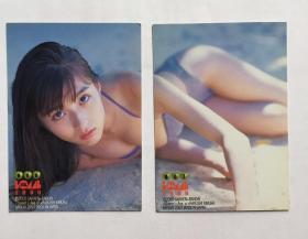 日本美女泳装拼图卡两张，中岛礼香，2000年老卡