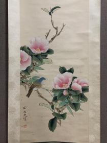 回流立轴，田世光 《花鸟》尺寸89×42cm