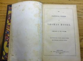 稀缺版，《托马斯·摩尔的诗歌作品全集》8精美钢雕刻版画，1863年出版