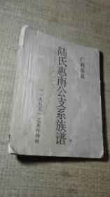 广西容县陆氏惠南公支系族谱 油印本