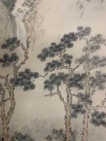 回流立轴，溥儒《山水》尺寸110×32