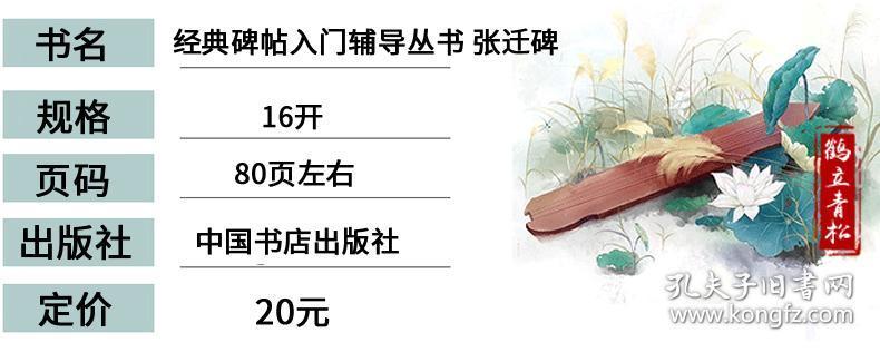 张迁碑 经典碑帖入门辅导丛书 入门技法教程 中国书店隶书毛笔书法字帖
