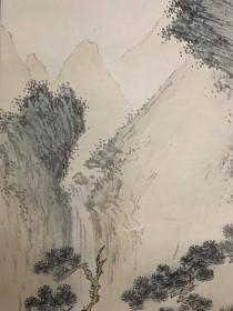 回流立轴，溥儒《山水》尺寸110×32