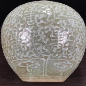 老窑影青釉罐，纯手工拉坯，栩栩如生，全品如图