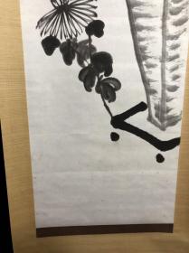 D44精品老字画【焦桐】【兰菊图】立軸,画芯33*140厘米,纸本纸裱漆木軸頭,手绘保真放心收藏！