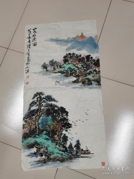 山东著名画家傅大学作品一幅4平尺多保真