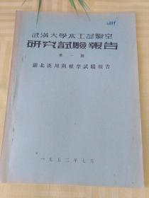 湖南漢川闸模型试验报告