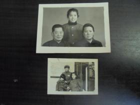 一家三口全家福老照片【1寸和2寸】