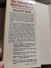 NO-NONSENSE MANAGEMENT A General Manager s primer