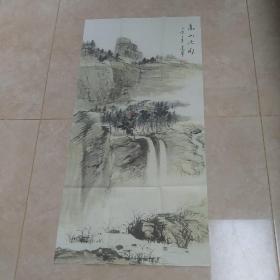 喷涂古画 高山流水 惟妙惟肖