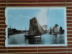 百年前欧洲古代帆船明信片，彩色摄影版，一百多年至今保存完好，非常难得。