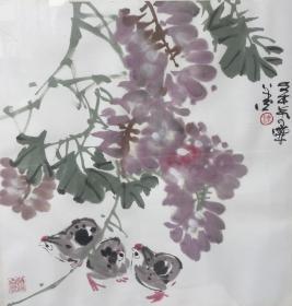 浙江已故著名动物学家陈兼善国画作品《道法自然》带镜框 （陈兼善（1898年－1988年），字达夫，号得一轩主人，浙江诸暨市店口镇人，动物学家、鱼类学家、教育家，中国鱼类学的奠基人之一）